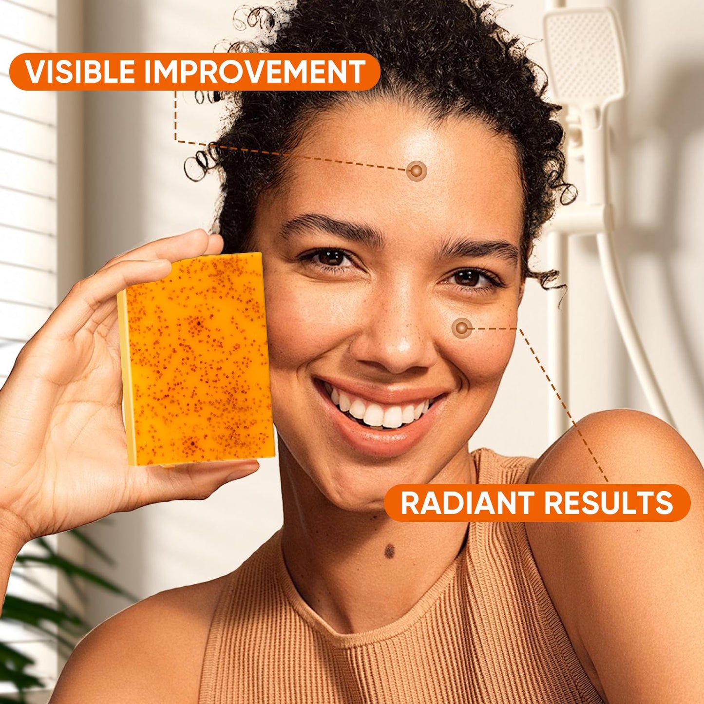 OAKDOLCHE 3P Turmeric Kojic Acid Soap Bars with African Exfoliating Net Sponge, Infused with Retinol, Vitamin E & Shea Butter - For Face & Body, SLS Beauty and Personal Care OAKDOLCHE