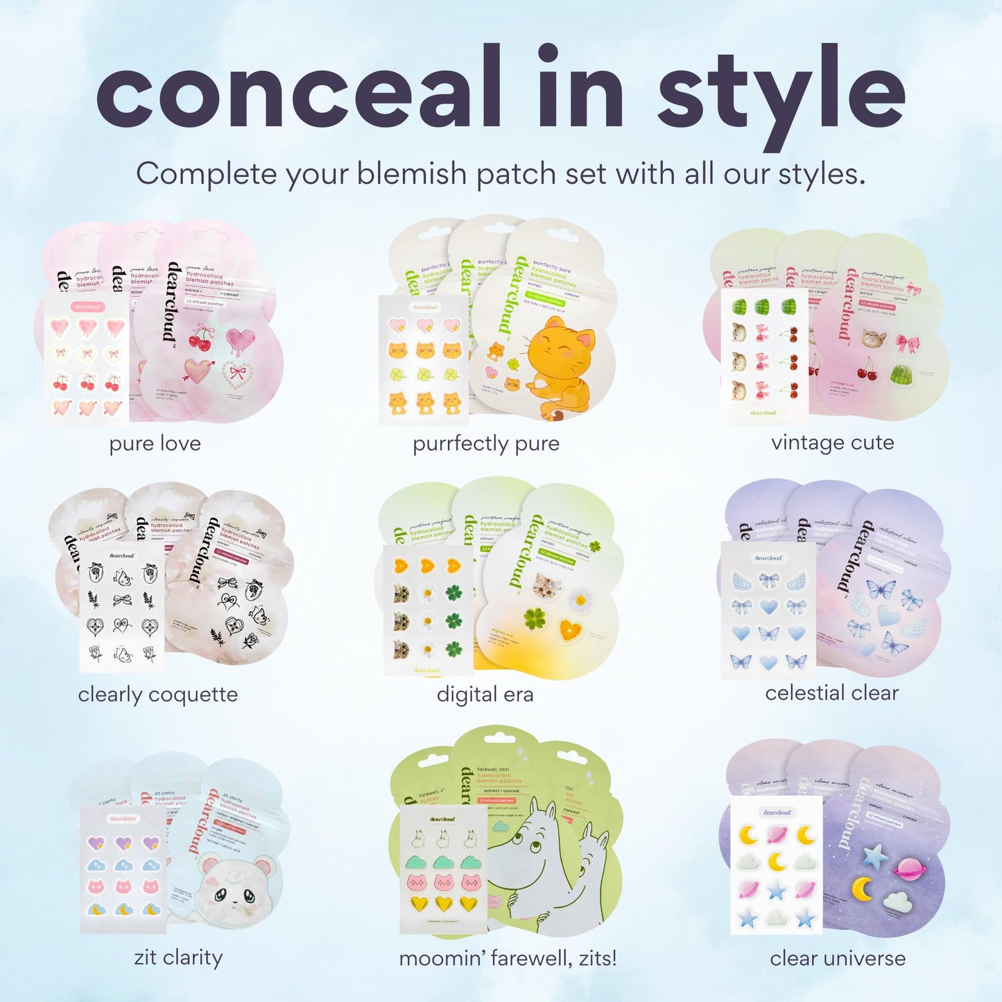 dearcloud Hydrocolloid Blemish Patches - 36 Count - Pimple Patches for Face, Acne Spot Treatment With Niacinamide & Salicylic Acid (Picture Perfect