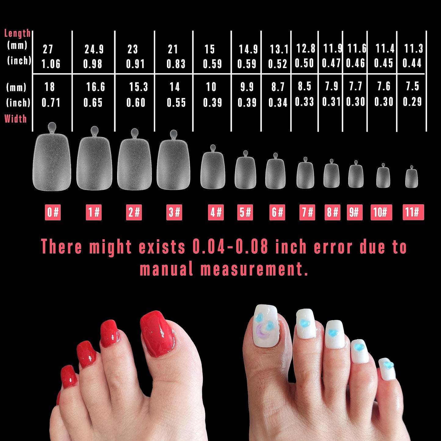 NOVO OVO 120 pcs Long Toe Nail Tips Press on, Curved Full Cover Longtoes Claw, Clear Double Matte Pre-filed Nail Extension for Pedicure Acrylic