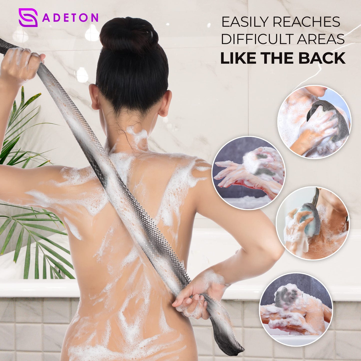 Adeton African Net Sponge, Authentic, Real, Black Owned, Exfoliating Bath Wash Cloth, Long Sponge, Body Exfoliator, Sapo, Shower Bath Accessories