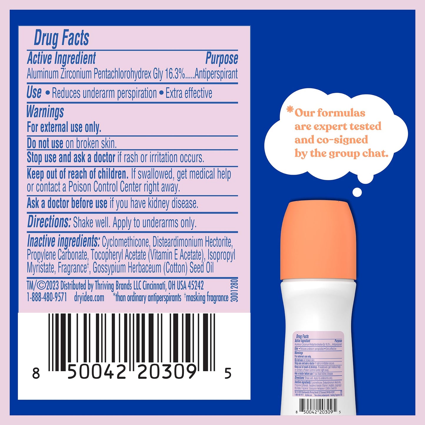 Dry Idea Anti-Perspirant Deodorant Roll-On Unscented 3.25 oz (Pack of 6) Beauty and Personal Care Dry Idea
