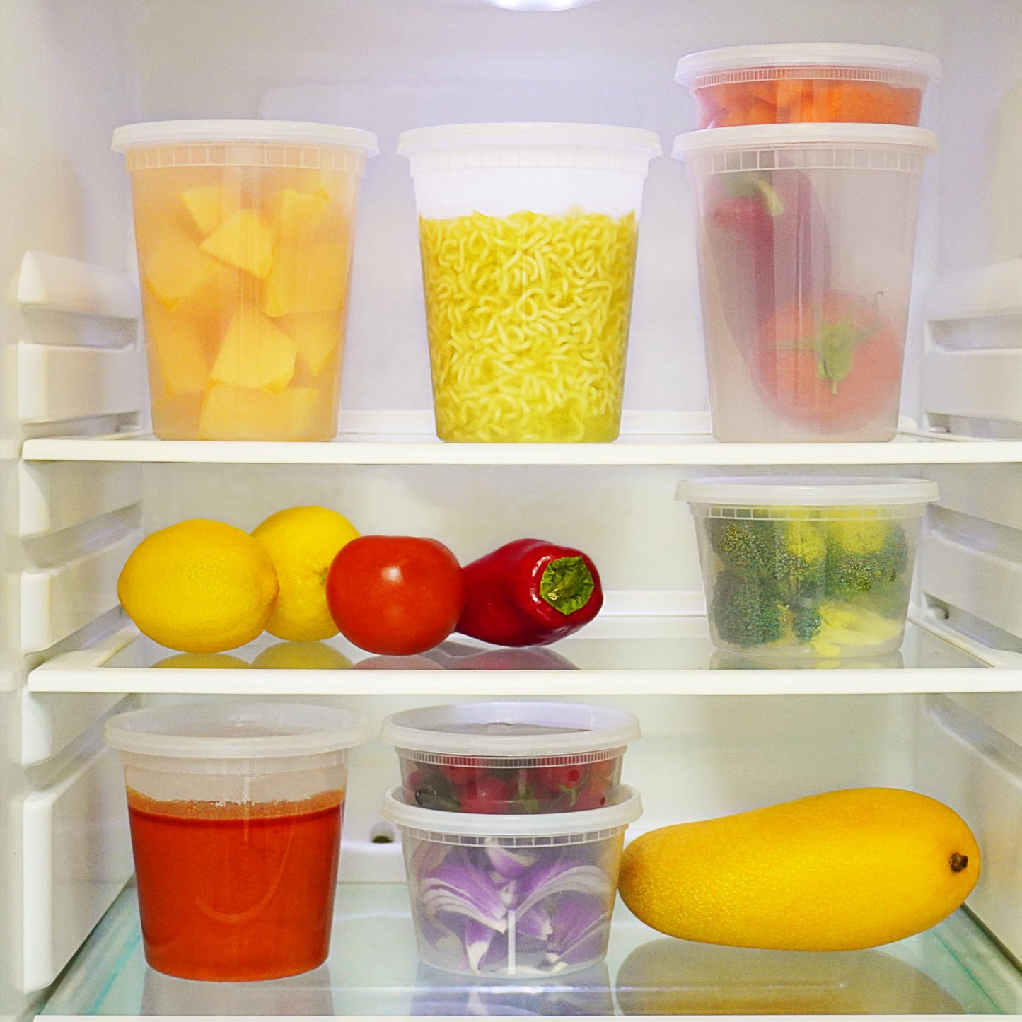 TashiBox 48 Sets 32 oz Plastic Deli Containers with Lids - Clear Airtight Food Storage & Meal Prep Containers, BPA Free, Stackable, Leakproof…