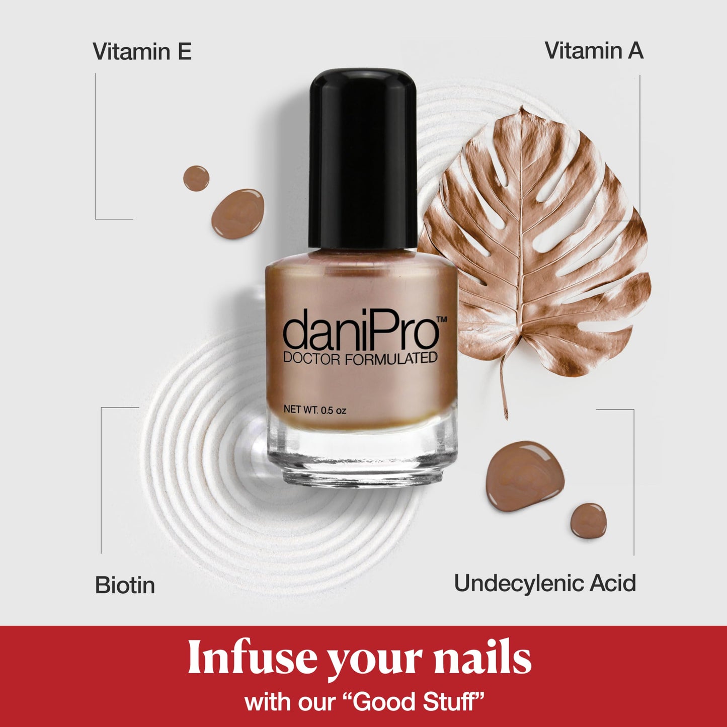 daniPro Doctor Formulated Nail Polish Babe It's You-Pearlescent Mocha Fingernail Polish & Toenail Polish, 0.5 oz with Undecylenic Acid, Biotin Beauty & Personal Care daniPro