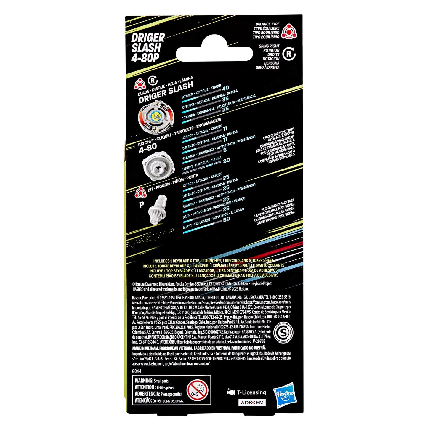 Beyblade X X-Over Project Driger Slash 4-80P Starter Pack Set with Takara Tomy Balance Type Top and Launcher, Battling Tops Game Toys, Ages 8+