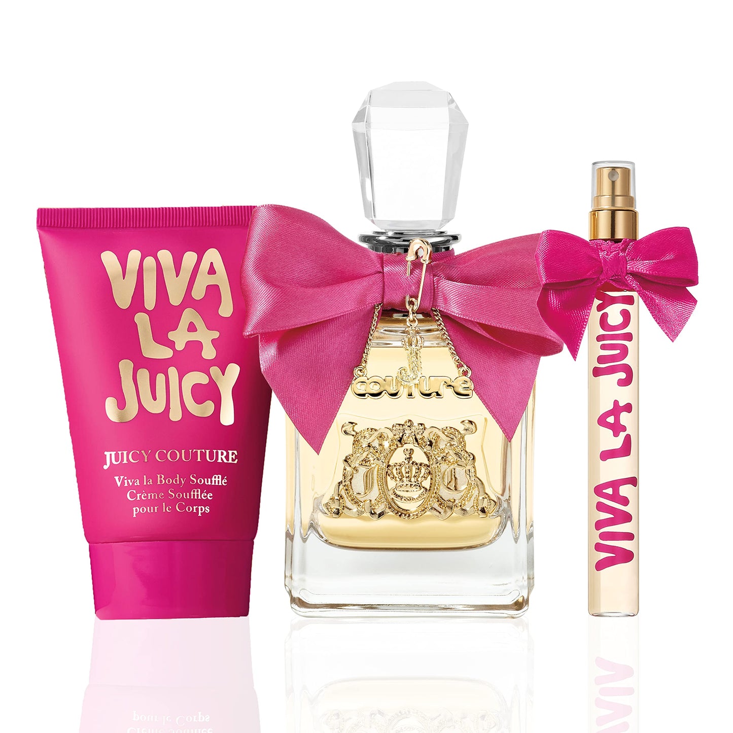 Juicy Couture Viva La Juicy Eau De Parfum 3 Piece Fragrance Gift Set, Includes EDP Spray, Mini Women's Perfume & Body Lotion - Floral & Sweet, Travel Size, 3.4 fl oz