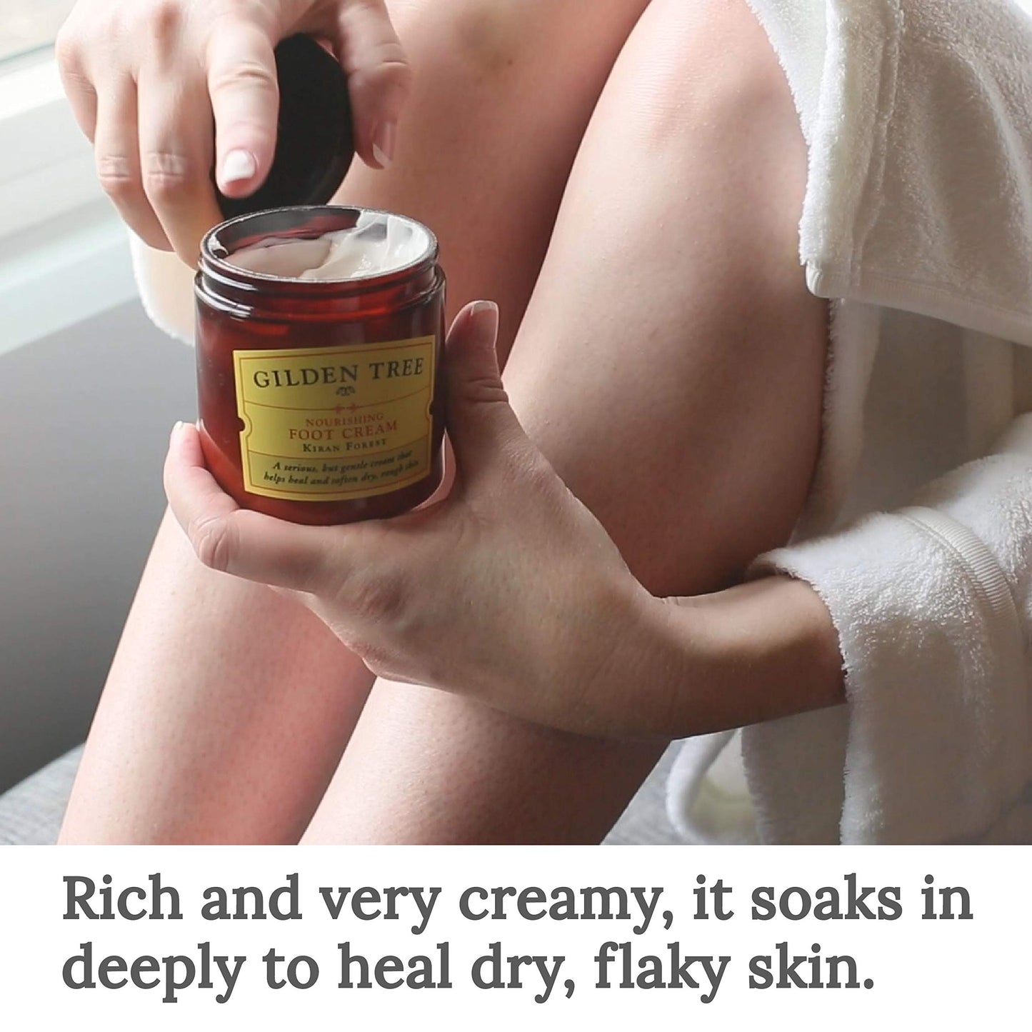GILDEN TREE Nourishing Foot Cream with Organic Aloe Vera and Shea Butter, 8 ounce jar, Heals Dry Skin, Cracked Heels, Calluses and Softens Rough