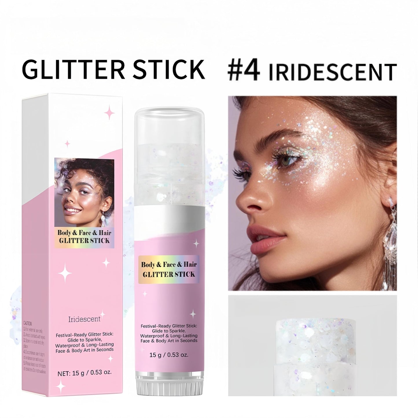 MAEPEOR Body Glitter Stick 6 Colors Holographic Mermaid Sequins Chunky Face Glitter Stick Singer Concerts or Music Festival Rave Body Makeup (Color