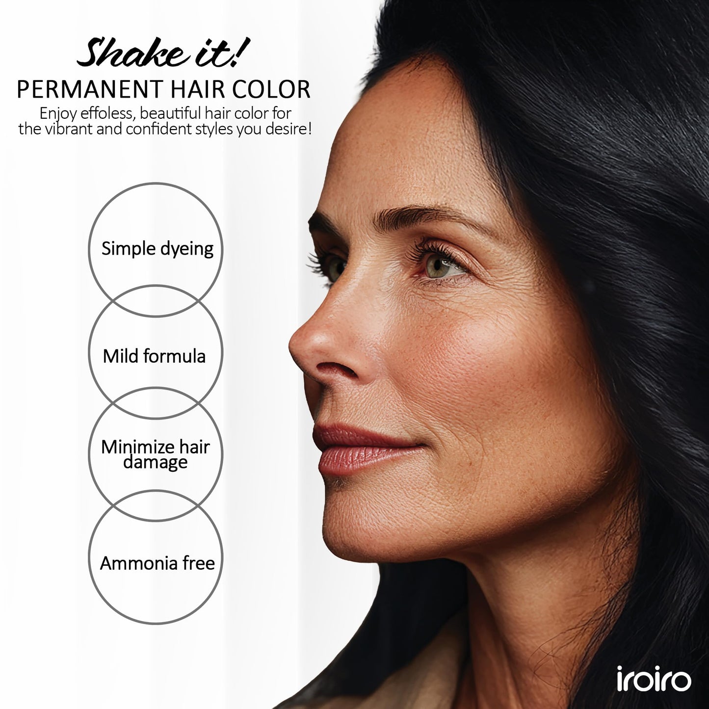 iroiro Permanent Gray Coverage Hair Color (Denim Blue, 4.72 oz)