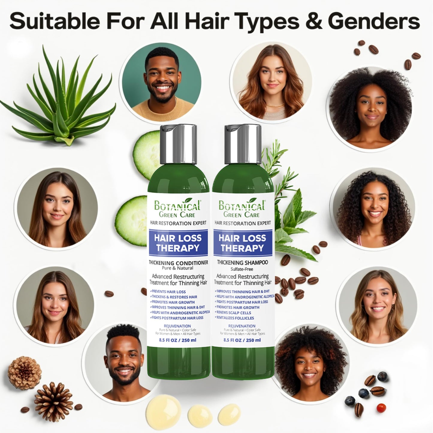 Hair Growth Shampoo + Conditioner Set - Thickening Duo, Sulfate?Free