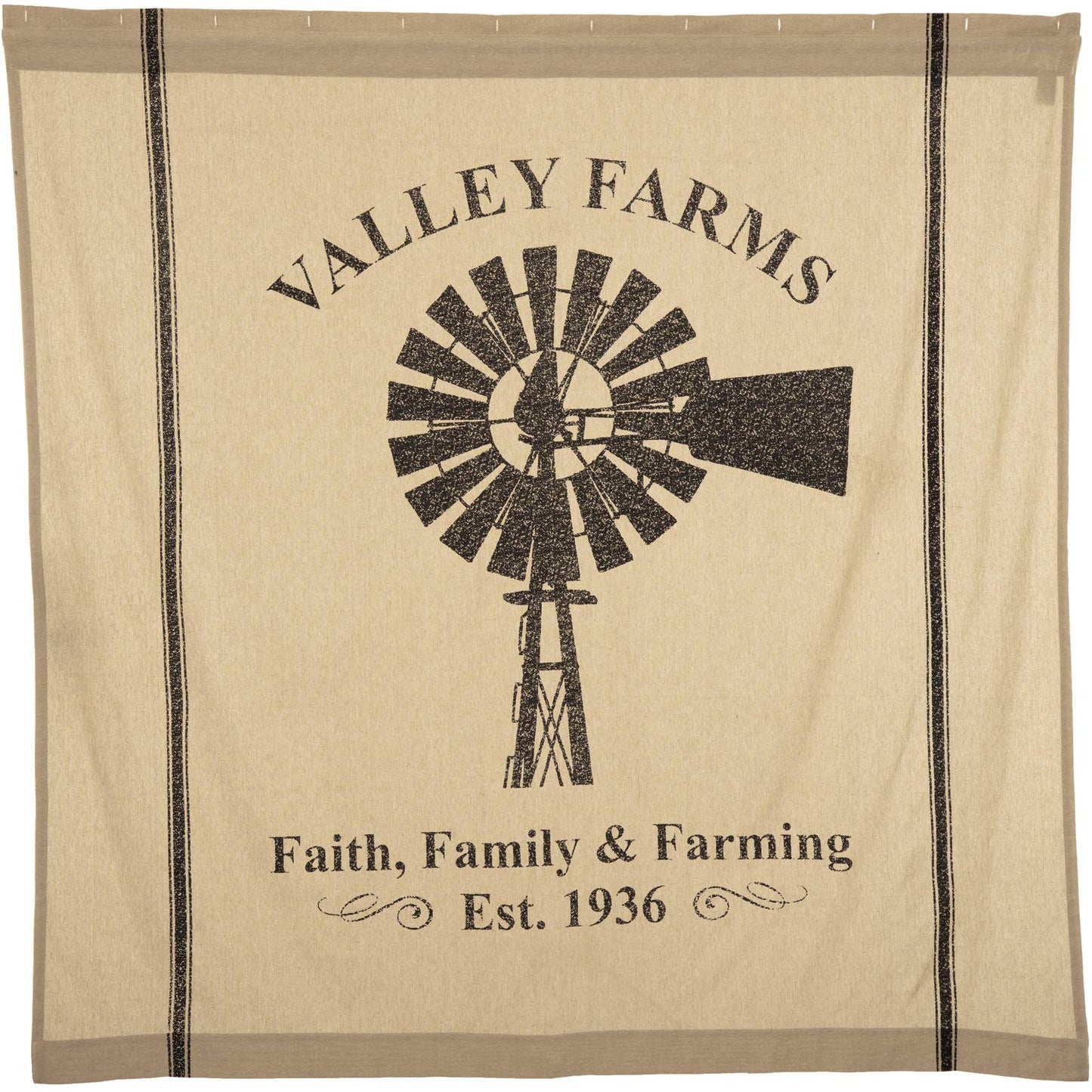 Pine Valley Quilts Valley Farms Windmill Shower Curtain 72 x 72 Faith, Family & Farming