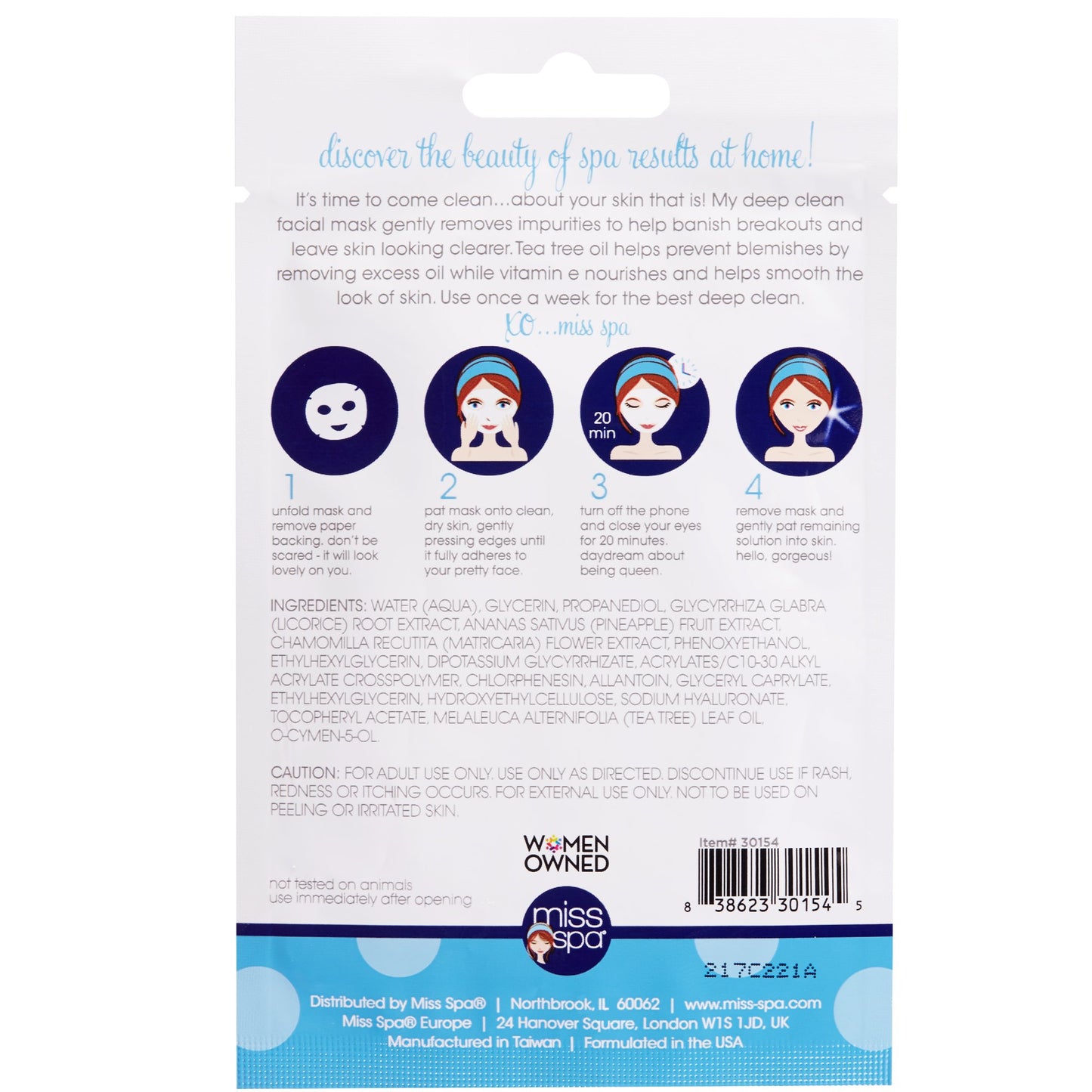 Miss Spa Facial Sheet Mask Deep Clean