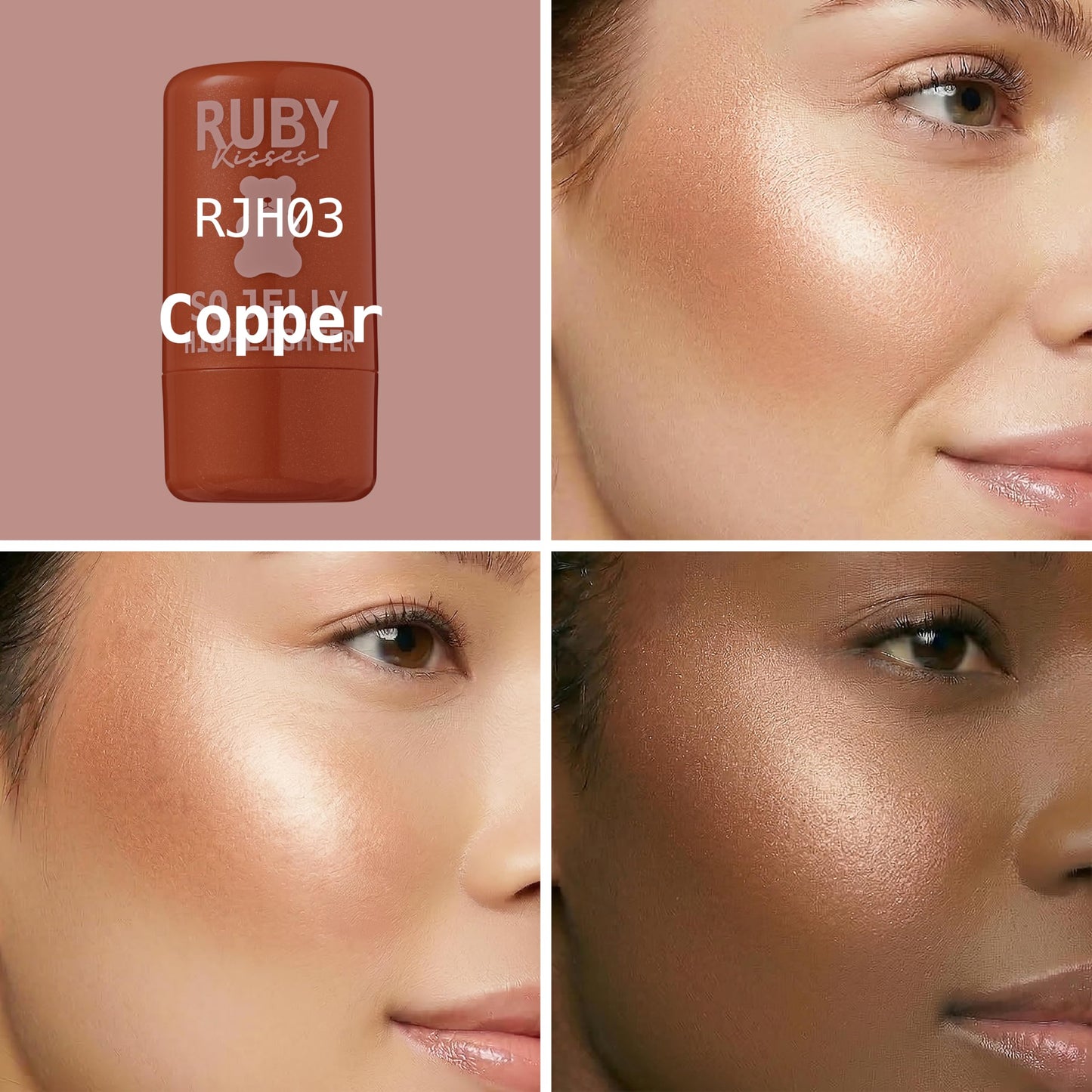 Ruby Kisses So Jelly Highlighter Stick, Cooling Bouncy Gel Highlighter, Buildable Long-Lasting Shimmer, Transfer & Crease Resistant Hydrating Formula