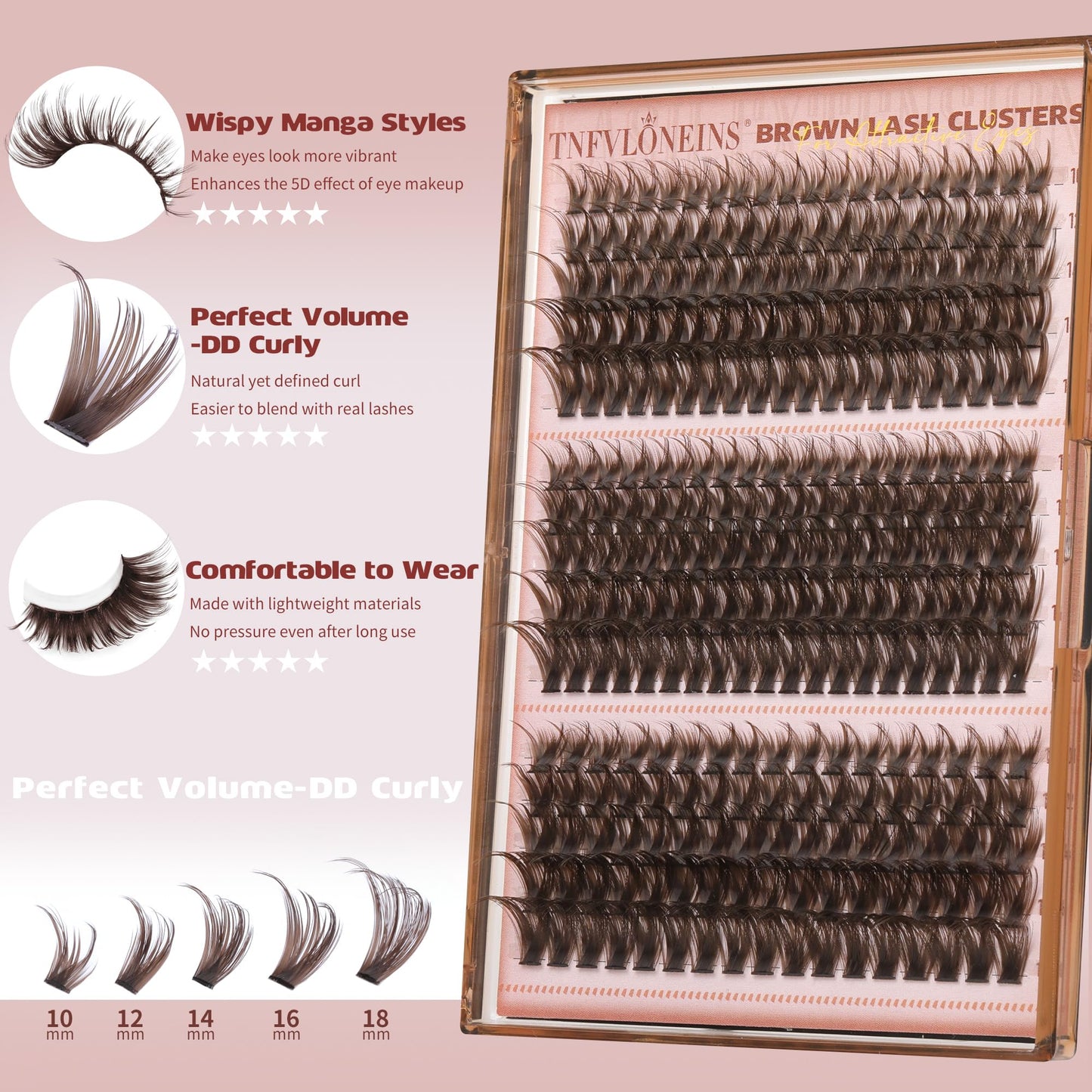 TNFVLONEINS Lash Clusters Wispy Eyelash Clusters Spiky Cluster Eyelash Extensions DIY Individual Lashes Natural Eye Lashes Cluster 10-16MM Lash Beauty and Personal Care TNFVLONEINS