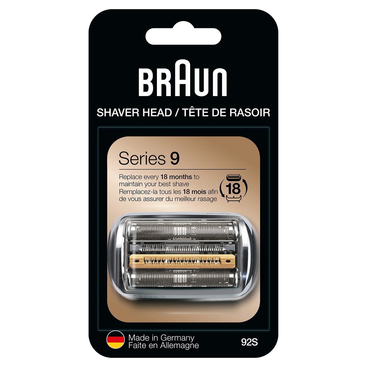 Series 9 Men's Electric Shaver Head ORIGINAL Replacement Blade, Silver 92S Beauty and Personal Care Braun Default Title