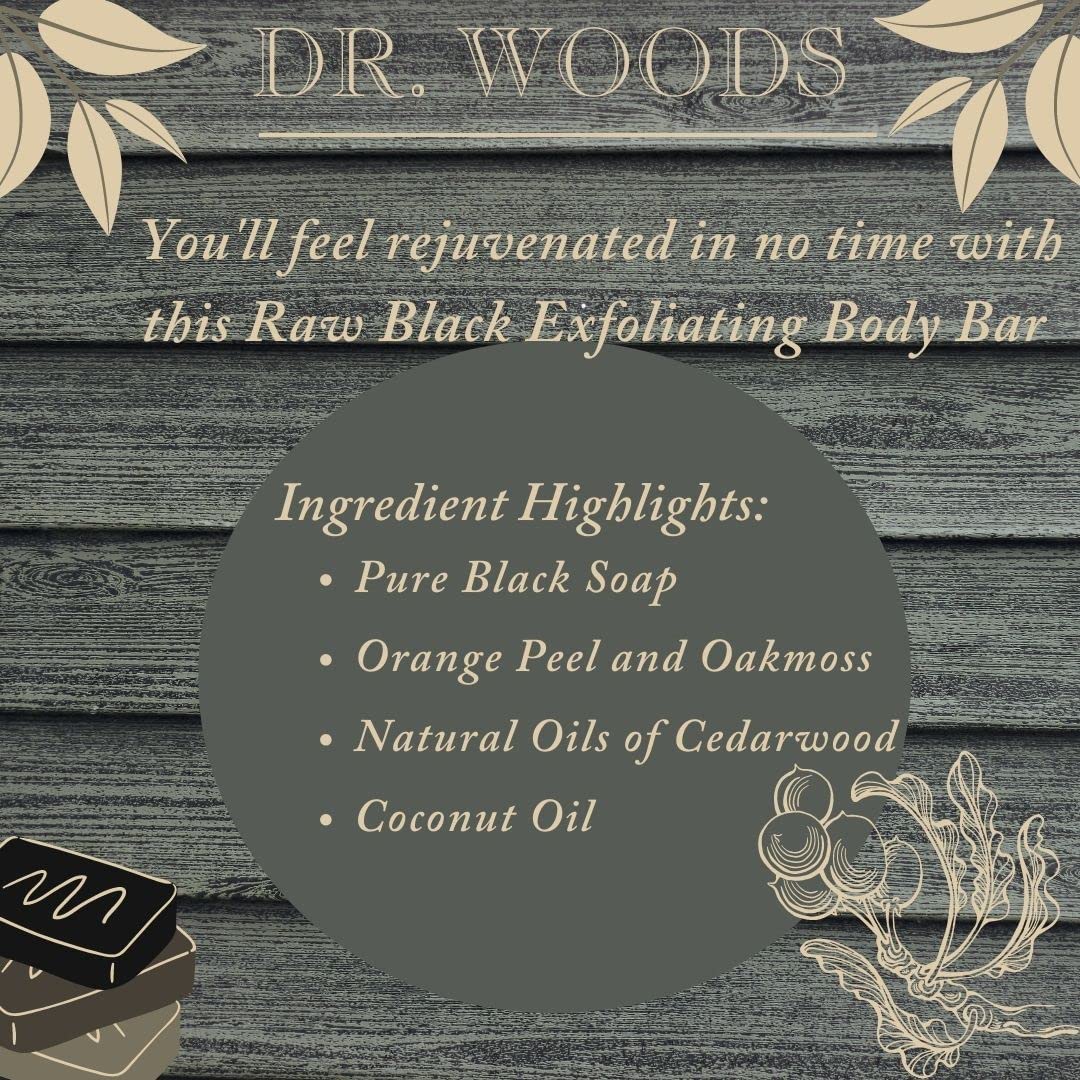 Dr.woods Dr Woods Naturals Exfoliating Bar Soap, Raw Black, 5.25 Oz Beauty & Personal Care Dr. Woods