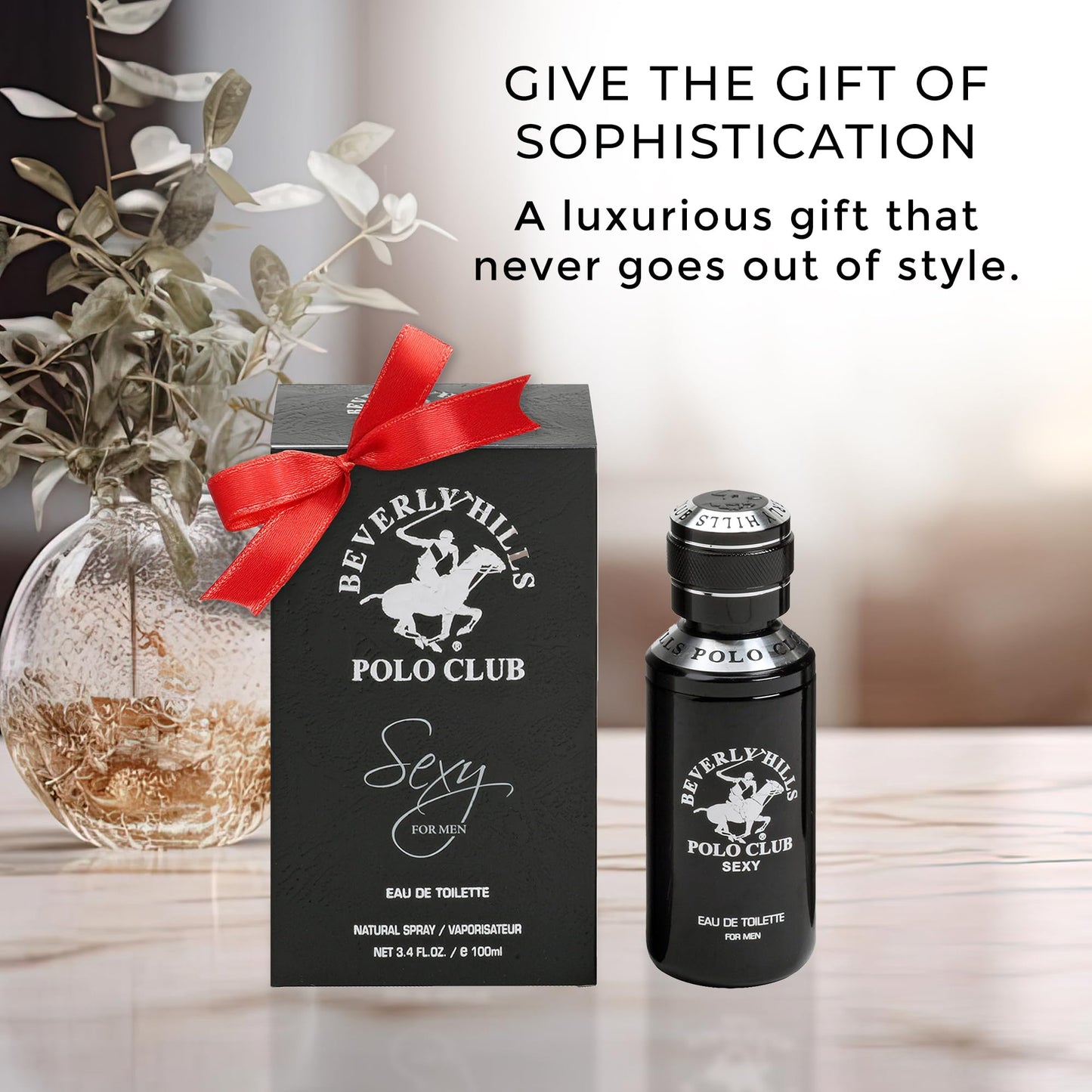 Beverly Hills Polo Club SEXY Eau de Toilette for Men, Oriental Woody Cologne, Fresh Masculine Long-Lasting Fragrance, 3.4 oz