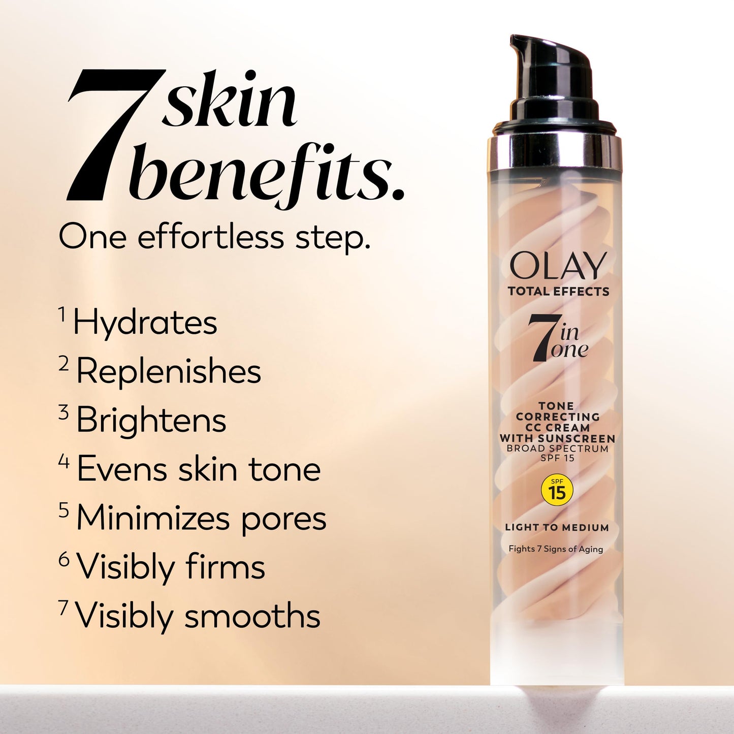 Olay Total Effects Tone Correcting Face Moisturizer with Sunscreen SPF 15, Light to Medium 1.7 Ounces