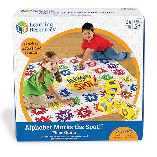 Learning Resources Alphabet Marks The Spot Floor Mat, 34 Piece Set, Ages 5+, Letters, Sounds, Alphabet Game,Spelling Games