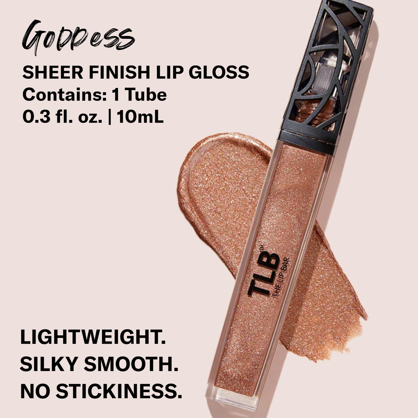 The Lip Bar - Lip Gloss, Goddess (Golden Bronze Shimmer) - Gloss Up Sheer Finish - Smooth, Not Sticky Formula - Coconut Oil, Olive Oil, Argan Oil &