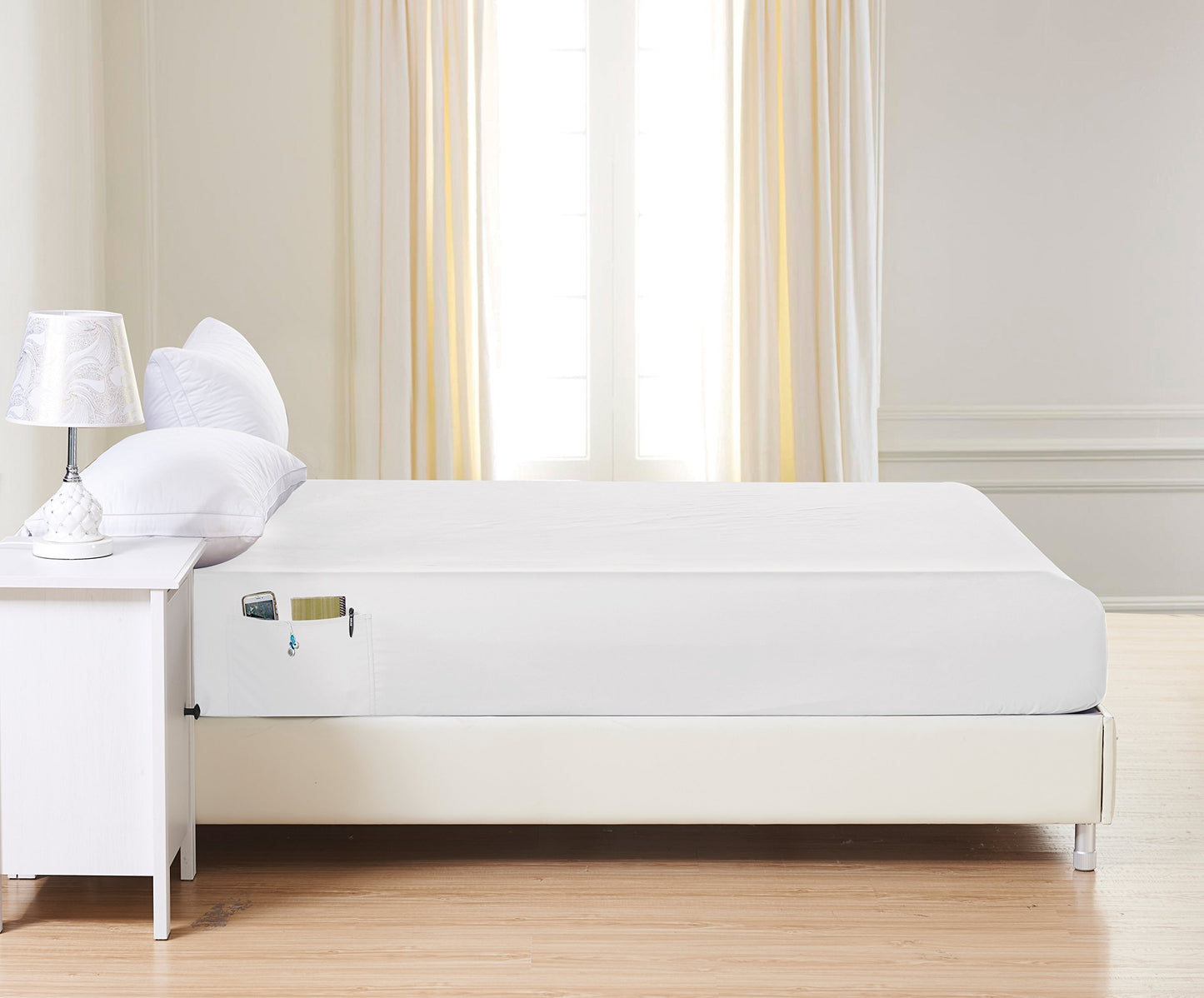 (6-Pack) Luxury Fitted Sheets! Premium Hotel Quality Elegant Comfort Wrinkle-Free 1500 Premier Hotel Quality 6-Pack Fitted Sheet with Storage Pockets