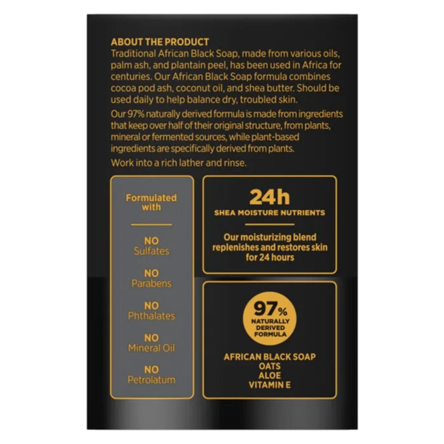 Shea Moisture African Black Soap With Shea Butter 8 oz (Pack of 5)