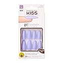 KISS Gel Fantasy Ready-to-Wear Press-On Sculpted Gel Nails, “Night After”, Long, Purple, High Arch Nail Kit with Pink Nail Glue, Manicure Stick, Mini