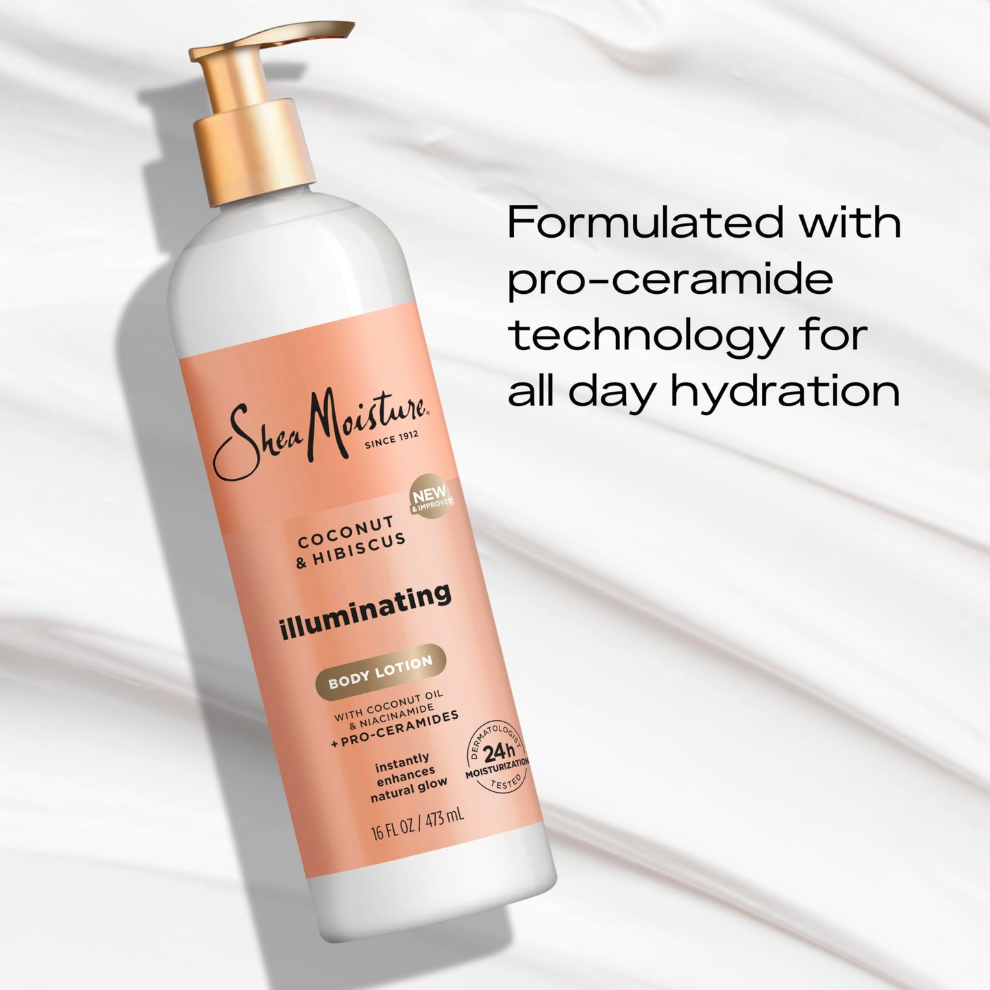 SheaMoisture Illuminating Body Lotion with Coconut Oil, Hibiscus, Niacinamide and Pro-Ceramides, Instantly Enhancing Skin's Natural Glow, 24H Beauty & Personal Care Shea Moisture