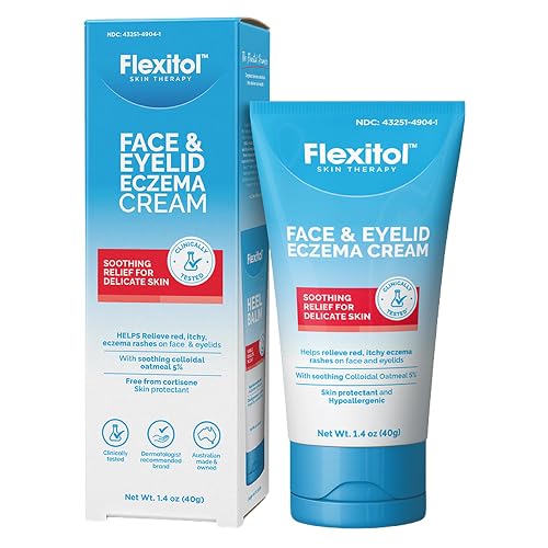 Flexitol Face and Eyelid Eczema Cream for Sensitive Skin, 5% Colloidal Oatmeal, Soothing Eye Treatment for Eczema and Dermatitis, Hydrating Non-Greasy