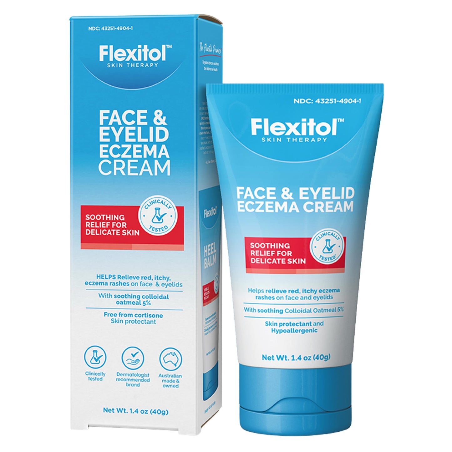 Flexitol Face and Eyelid Eczema Cream for Sensitive Skin, 5% Colloidal Oatmeal, Soothing Eye Treatment for Eczema and Dermatitis, Hydrating Non-Greasy