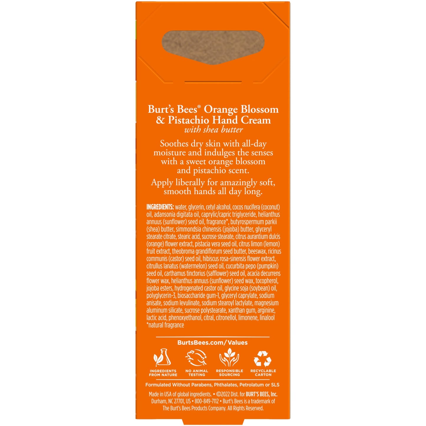 Burts Bees Orange Blossom & Pistachio Hand Cream with Shea Butter, 1 Oz (Package May Vary)