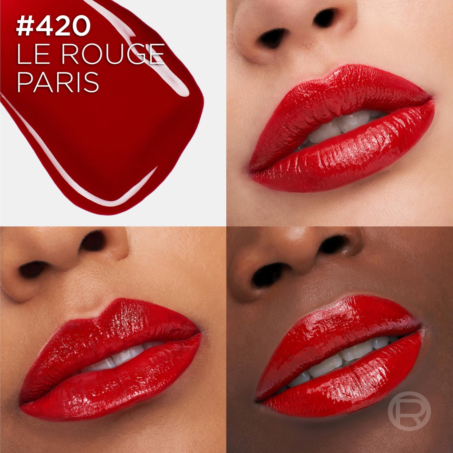 L'Oreal Paris Infallible Lacque Resistance Liquid Lipstick, 16HR Long Lasting Lip Makeup with Lacquer-Like Shine and Zero Transfer, 420, Le Rouge