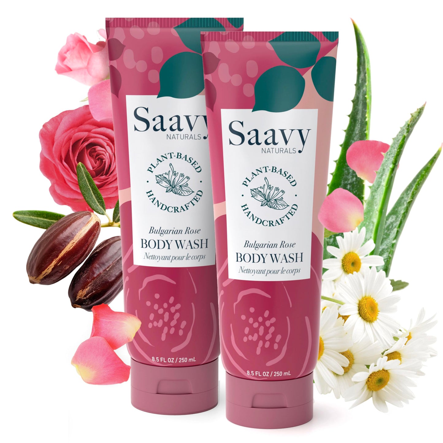 Saavy Naturals Moisturizing Body Wash for Sensitive Skin- Plant-Based & Pure with Coconut Oil, Shea Butter & Aloe Vera - Paraben-Free, Cruelty-Free