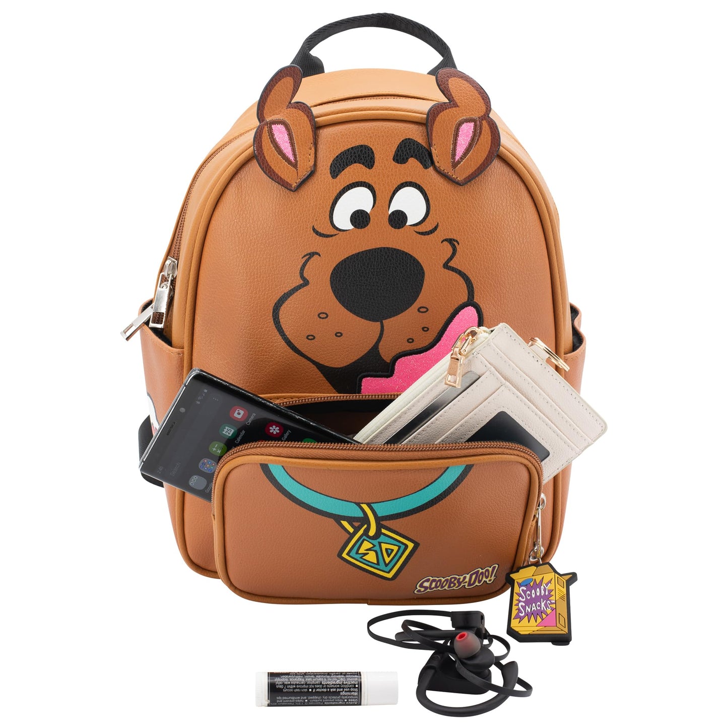 AI ACCESSORY INNOVATIONS Scooby Doo Big Face Cospaly Mini Backpack Purse with Mystery Machine Card Holder
