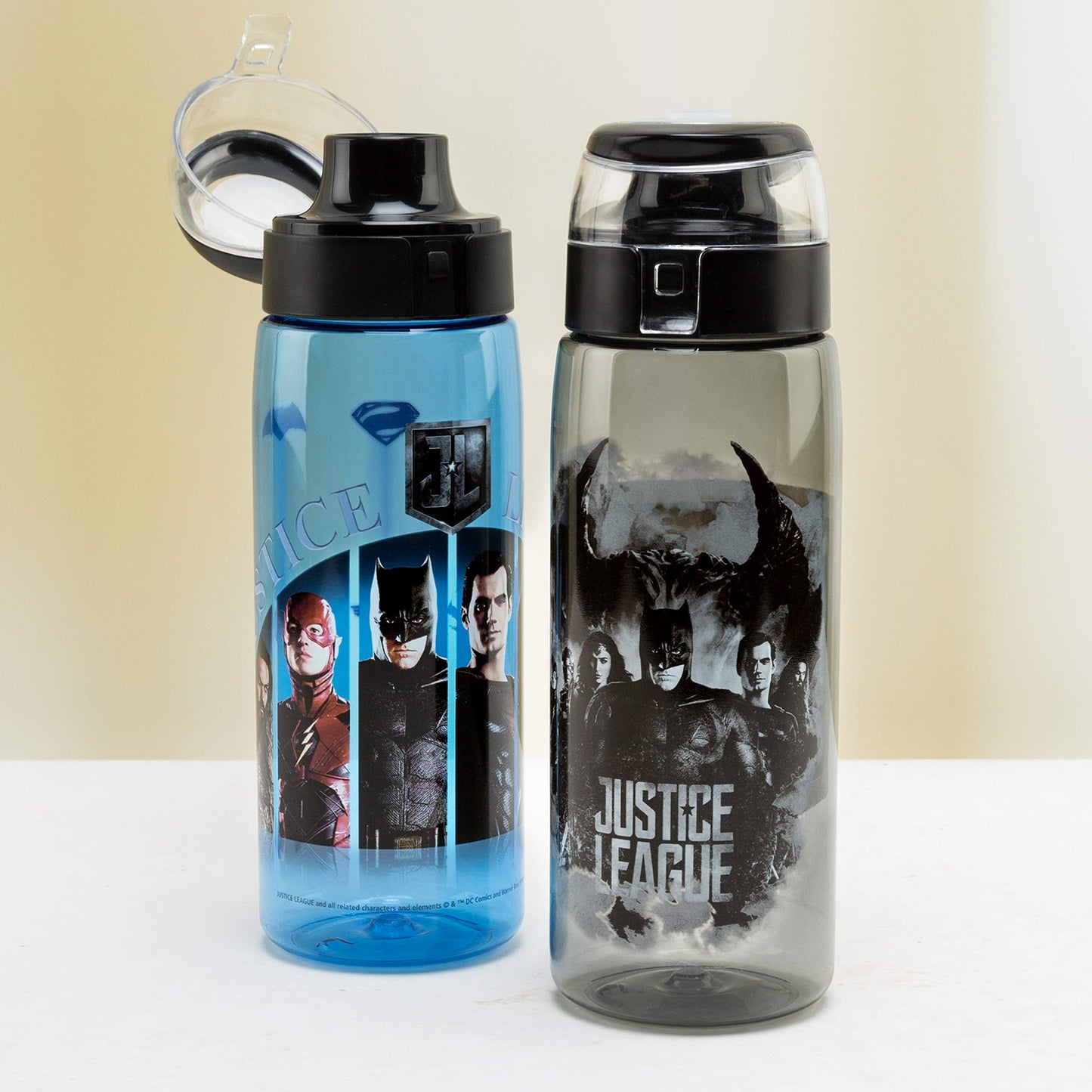 Zak Designs JLMA-K950 DC Comics Justice League Movie BPA Free Water Bottle with Loop 25 Ounce, Multicolor, Single