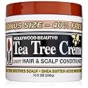 Hollywood Beauty Tea Tree Creme Hair and Scalp Conditioner, White , 10.5 Ounce