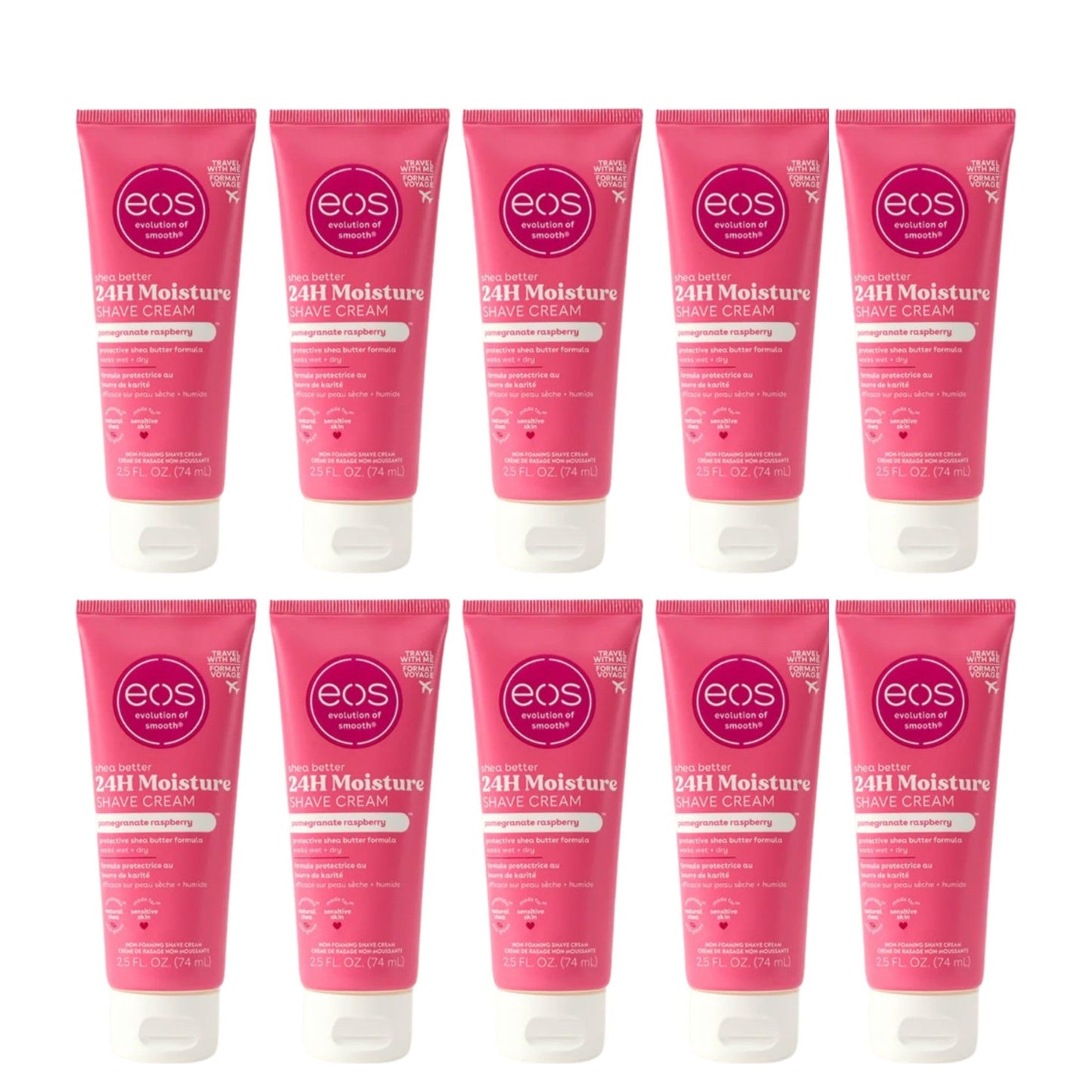 eos Shave Cream Pomegranate Raspberry, 2.5 Ounces each (Value Pack of 10) Beauty and Personal Care eos