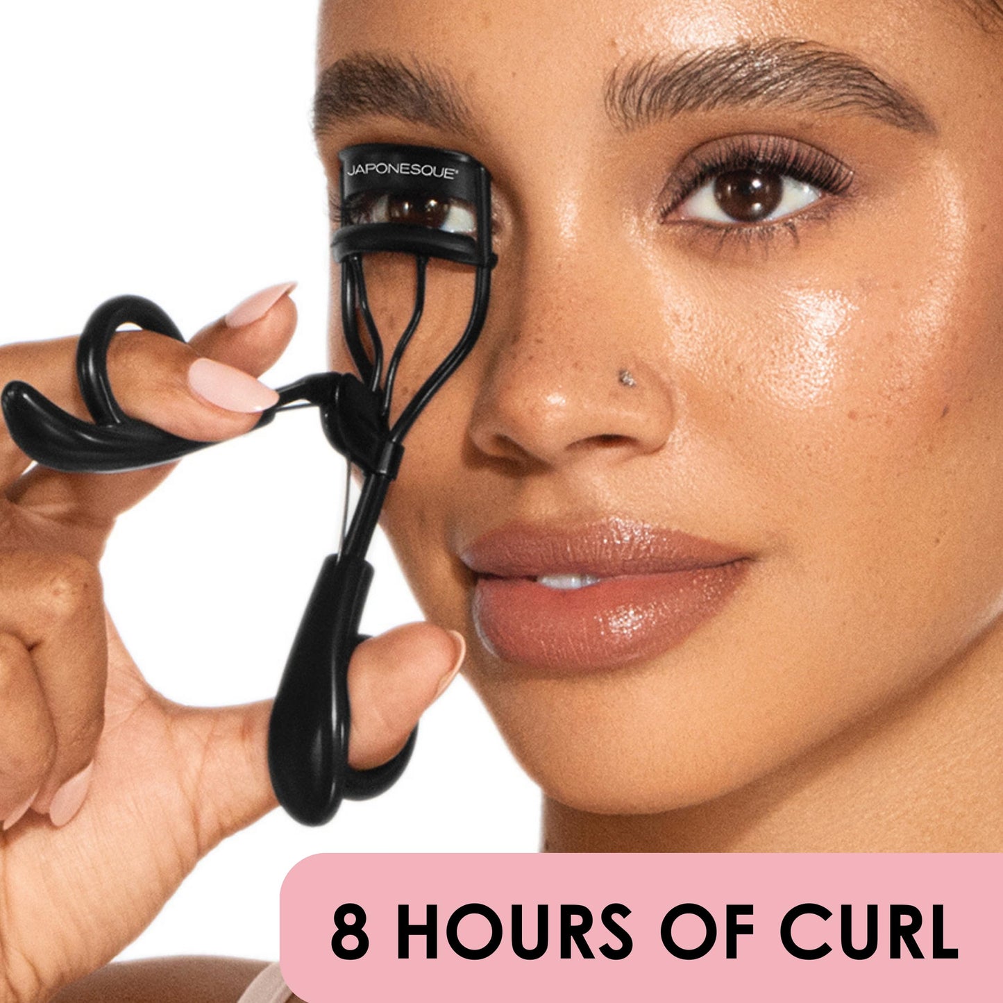 JAPONESQUE Pro Performance Lash Curler with Natural Arch for Sweeping Volume on Natural or False Lashes, Holds Curl for up to 8 Hours, Includes 1