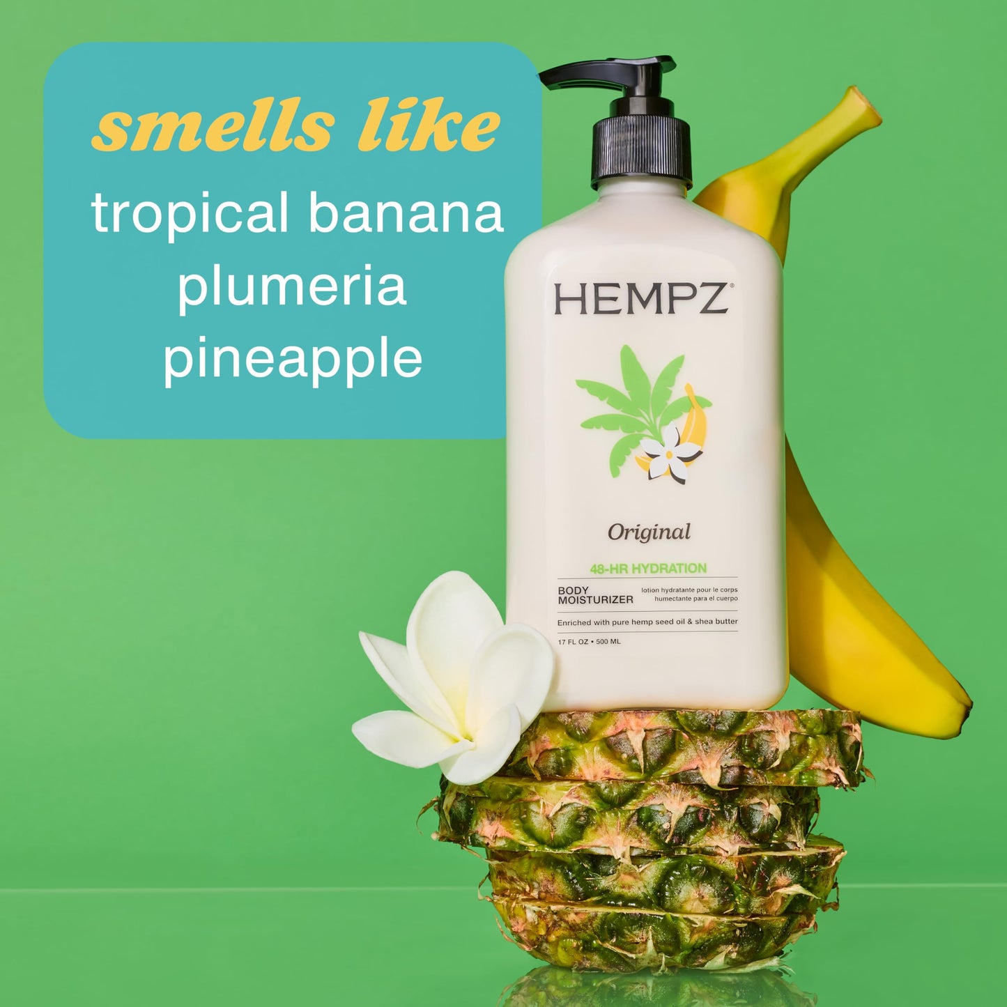 HEMPZ Mini Original Body Lotion, Floral & Banana Scent, Daily Moisturizing Cream, Shea Butter Hand and Body Moisturizer, Skin Care Products, Hydrating