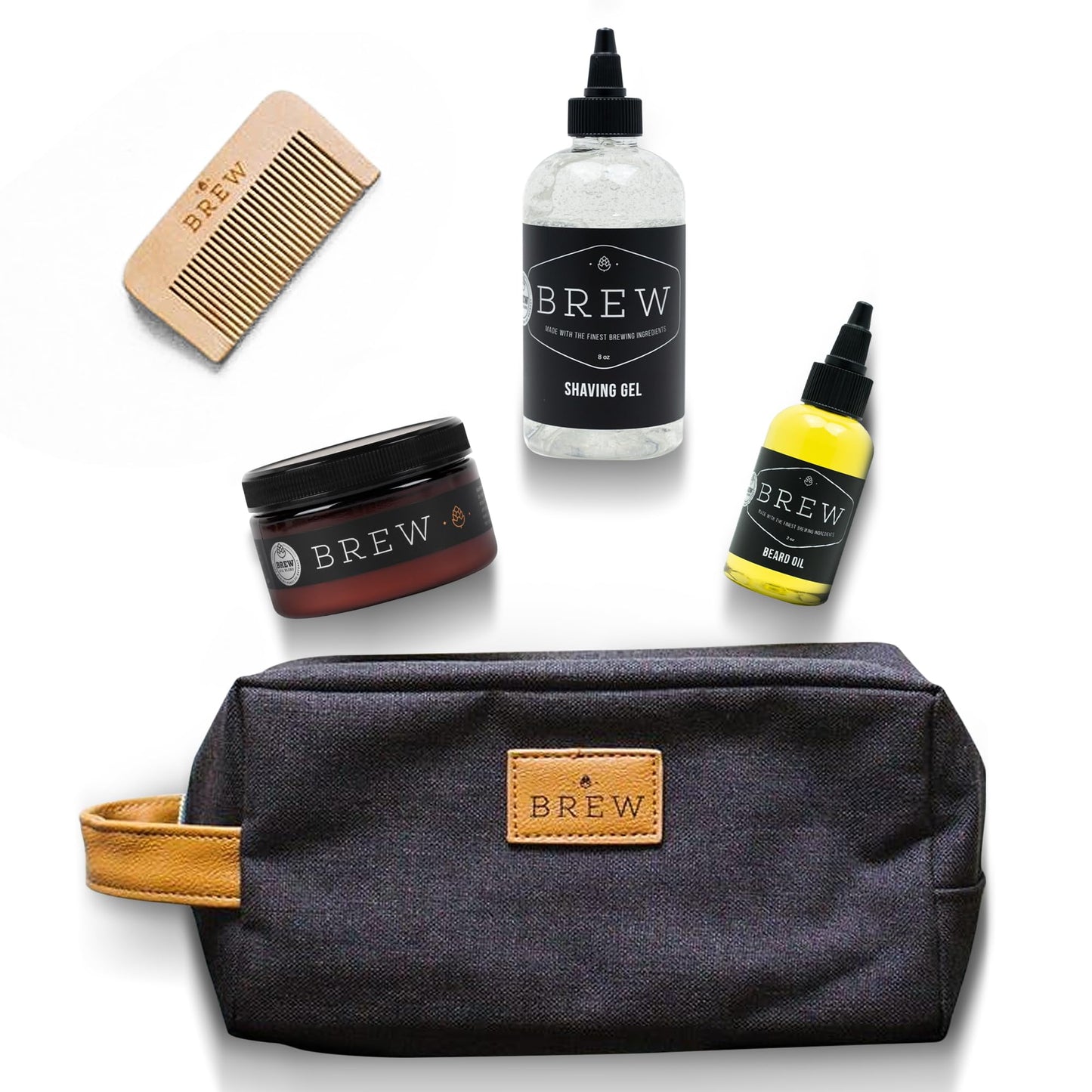 Brew Grooming Hair Styling Clay for Men - Matte Strong Hold Molding Pomade for Beard and Hair - Natural Ingredients Barley, Hops, Yeast - Paraben Free