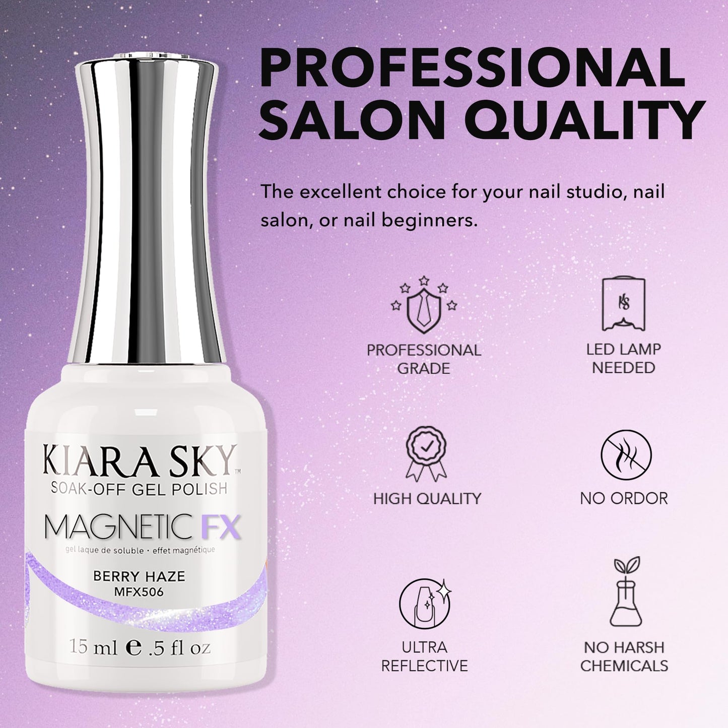 KIARA SKY Cat Eye Gel Nail Polish 15ml | Purple Lilac Magnetic FX Gel Polish Soak Off | UV LED Nail Lamp Gel | Metallic Velvet Cat Eye Gel Polish Nail Beauty & Personal Care KIARA SKY