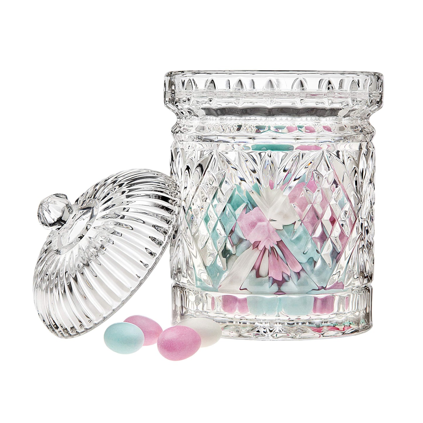 Godinger Canister Set, Crystal Glass Canisters Food Storage Candy Jars - Dublin Collection, Set of 3