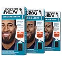 Just For Men Mustache & Beard, Beard Dye for Men with Brush Included, With Keratin Biotin Aloe and Coconut Oil for Healthy Facial Hair - Rich Dark