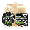 Viori Hidden Waterfall Shampoo and Conditioner Bar Set and Bamboo Holder - Made with Rice Water for Hair Growth - Handcrafted Sulfate Free Shampoo
