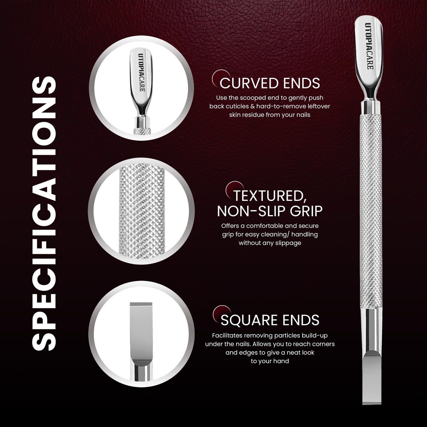 Utopia Care Cuticle Pusher Tool & Spoon Nail Cleaner Beauty and Personal Care Utopia Care