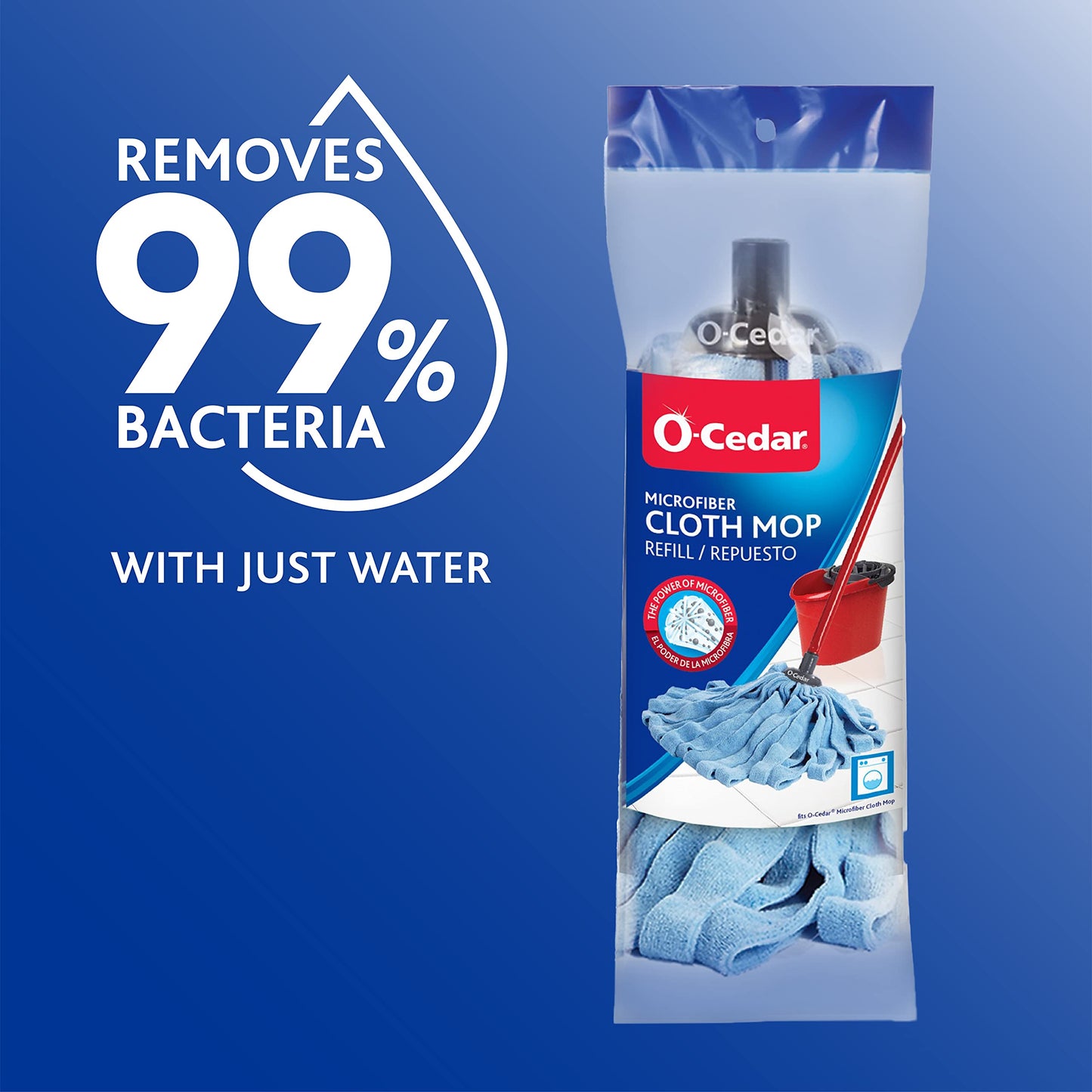 O-Cedar Microfiber Cloth Mop Refill, Blue