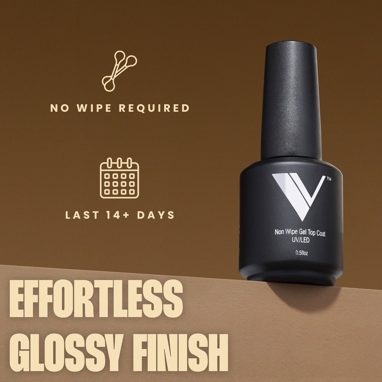 V Beauty Pure No Wipe Gel Top Coat - Long Lasting UV Top Coat Gel Nail Polish, Scratch and Stain Resistant, Durable, Non Yellowing, No Sticky Layer Beauty and Personal Care V Beauty Pure