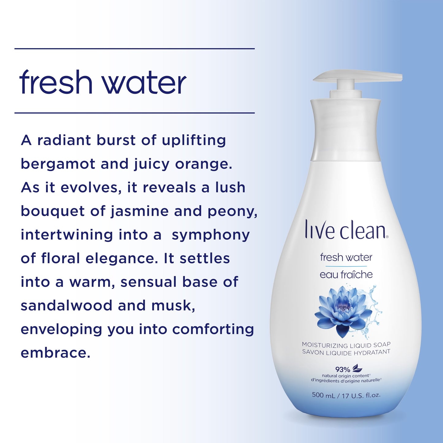Live Clean Liquid Hand Soap, Fresh Water, 17 Oz (Packaging May Vary)