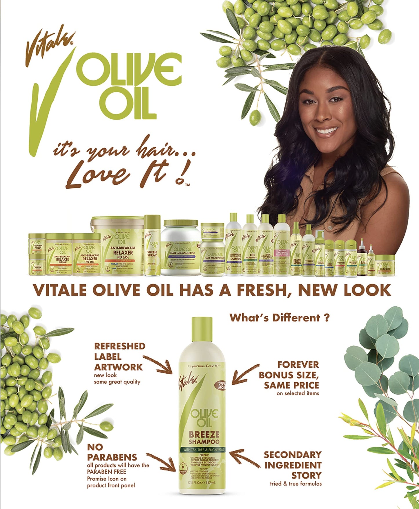 VITALE Olive Oil Breeze Shampoo, 14 Oz