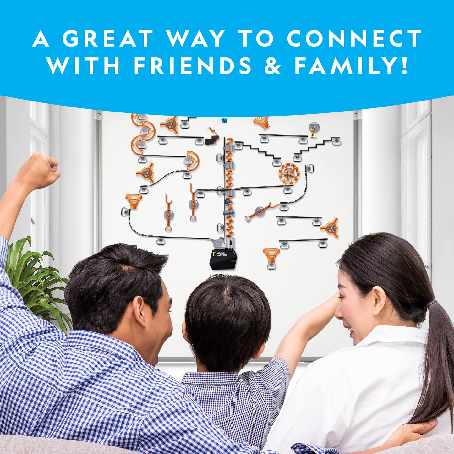 National Geographic Magnetic Marble Run 150pcs – STEM Building Set with Tracks, Trick Pieces & Marbles for Kids & Adults (Amazon Exclusive)