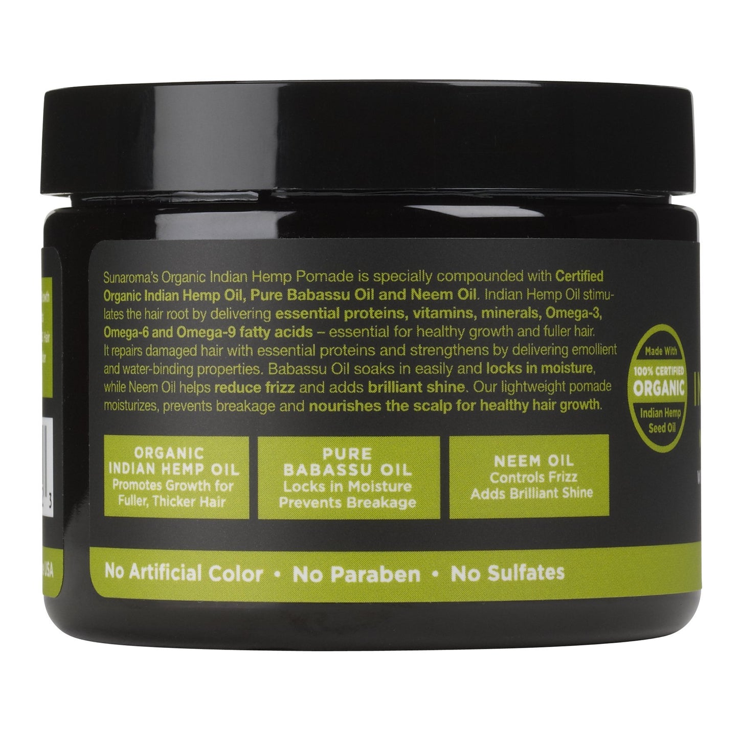 SUNAROMA Organic Hair Pomades (Indian Hemp Oil)